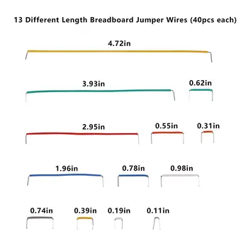 625 Vienetų Jumper Wire Rinkinys, 560pcs iš anksto Breadboard Jumper Wire 14 Ilgiai Įvairūs + 62 vnt Solderless Lankstus Breadboard