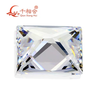 6A kokybės baltos spalvos stačiakampio formos princesė iškirpti kubinių zirconia prarasti CZ stone pateikė Qianxiang Hui