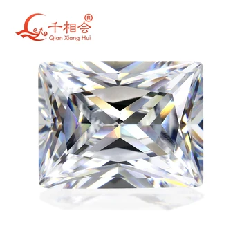 6A kokybės baltos spalvos stačiakampio formos princesė iškirpti kubinių zirconia prarasti CZ stone pateikė Qianxiang Hui