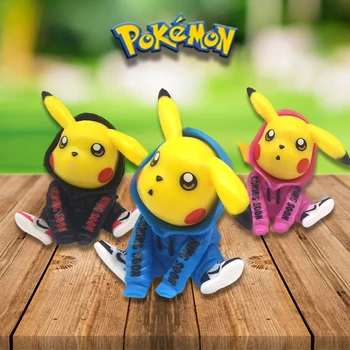 6cm Pokémon 3-figūra, Mados Džemperis Pikachu Pav Modelis Gimtadienio Dovana Berniukas Mergaitė Dovanų Stalo Apdailos Japonų Anime Veikėjas