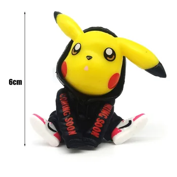 6cm Pokémon 3-figūra, Mados Džemperis Pikachu Pav Modelis Gimtadienio Dovana Berniukas Mergaitė Dovanų Stalo Apdailos Japonų Anime Veikėjas