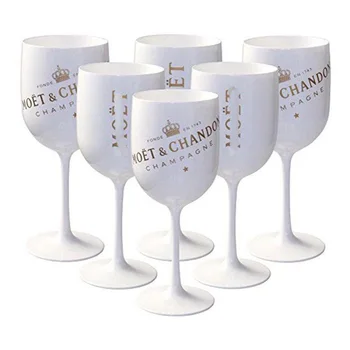 6pcs Akrilo Neperleidžiama Šampano Vyno Taure Plastiko Vyno Taures vakarėlių ir Vestuvių Dekoravimas Balta Šampano Stiklo