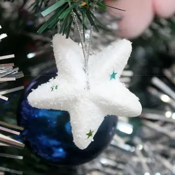 6pcs /Kalėdų sniego žvaigždučių balta penkių smailių star 6cm Kalėdų medžio apdaila