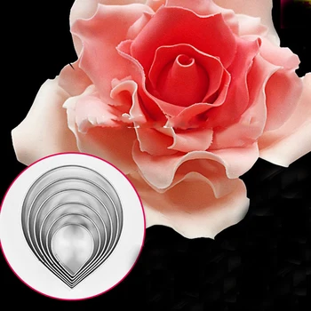 6pcs/set Rose Žiedlapis Pelėsių, Rožė, Gėlės Žiedlapis Formos Tortas Dekoravimo Minkštas Sugarcraft Karpymo Įrankiai