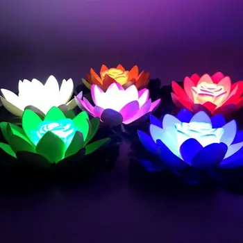 6Pcs Vandens Plūduriuojantis Lotus Šviesos, Norintys Šviesos, Vandens Žibintų Gėlių Formos Baseinas Šviesos Buda Žibintas Su Baterijomis Sodo Dekoro
