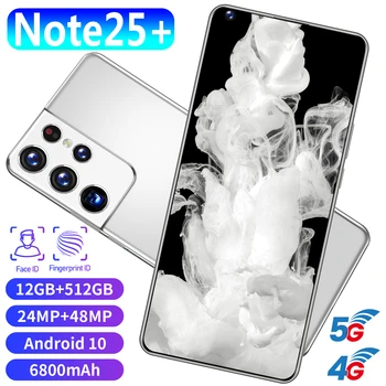 7.3 Colių Pasaulio Versija Note25+ mobiliųjų telefonų 10CORE 512 GB 