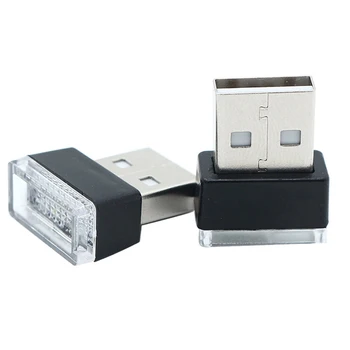 7 Spalvų Mini USB Daugiafunkcinis Šviesos diodų (LED) Modeliavimo Automobilį Aplinkos Atmosferą, Šviesos, Neoninė, Interjero Dekoratyvinės Lempos Automobilių Reikmenys