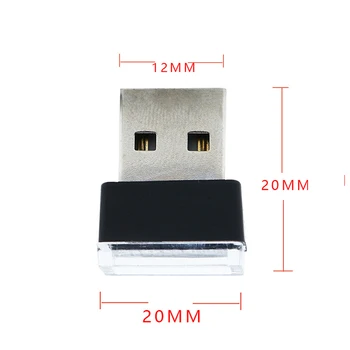 7 Spalvų Mini USB Daugiafunkcinis Šviesos diodų (LED) Modeliavimo Automobilį Aplinkos Atmosferą, Šviesos, Neoninė, Interjero Dekoratyvinės Lempos Automobilių Reikmenys