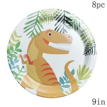 8 Svečių Šypsena Dinozauras, Vienkartiniai Indai, Juros Pasaulyje Dinozaurų Plokštė Vystymo Kriokimas Laimingas Gimtadienio Dekoro Berniukai 1 Dino