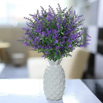 8 Vnt Dirbtinės Gėlės Netikrą Levandų Žiedų UV Atsparūs Krūmai, Augalai Ne Išnyks Dirbtiniais Plastiko Žaluma Namų Kambario Apdaila