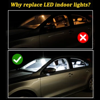 8pcs Baltas Automobilis LED Lemputės Interjero Paketas Rinkinį, Skirtą 