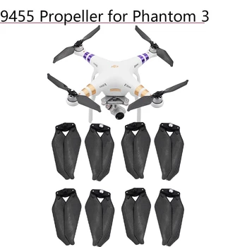 8pcs Mažai Triukšmo Rekvizitai Sulankstomas Propeleris 9455 Drone Priedų Pakeitimo DJI Phantom 3 Phantom 2 Triukšmą, Peiliukai