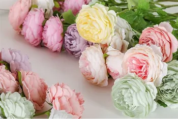 9 vnt./daug Dirbtinės Gėlės Macarons Rose Vestuvių Mariage Apdailos INS 