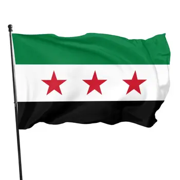 90x150cm Sirijos Arabų Respublikos Trijų Žvaigždžių Vėliava Namų Puošybai Vėliava