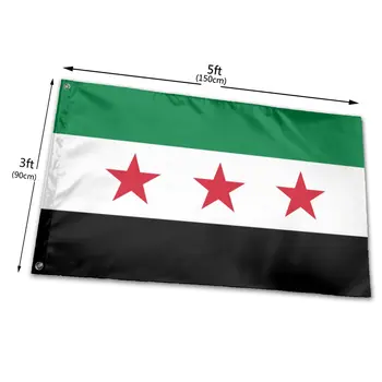 90x150cm Sirijos Arabų Respublikos Trijų Žvaigždžių Vėliava Namų Puošybai Vėliava