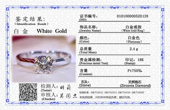 95% NUOLAIDA! Su Pažymėjimą, Sidabro 925 Žiedo Nekilnojamojo Kietasis 18K White Gold 2 Karatų Lab Deimantiniai Žiedai Nuotakos Vestuvių Juostoje Moteris Dovaną R128
