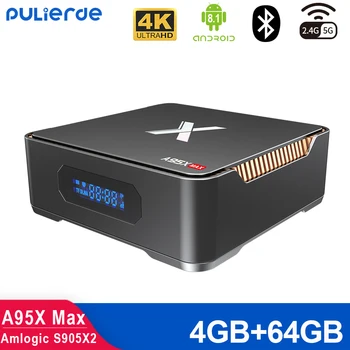 A95X MAX 4GB 64GB Android 9.0 Smart TV BOX Amlogic S905X2 2.4 GHz/5 ghz WIFI Media Player 4K Set-top box, 1000Mbps Bluetooth 4.2