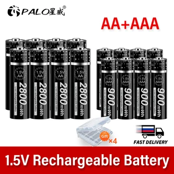 AA 1,5 V Li-ion Įkraunama Baterija+1,5 V AAA Li-ion daugkartinio Įkrovimo Baterijos su LCD Smart 1,5 V Ličio Li-ion Baterijos Kroviklis