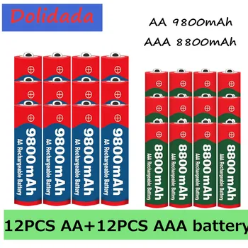 AA AAA baterijos 1,5 V AA 9800 mAh+1,5 V AAA 8800 mAh Alkaline1.5V Įkrovimo Baterija Laikrodis Žaislai Fotoaparato baterijos