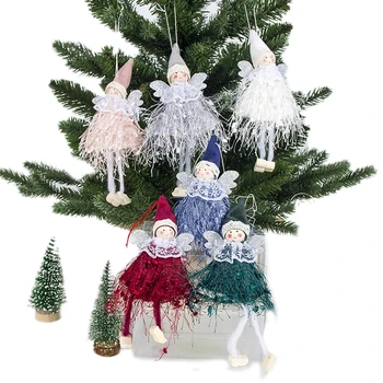 AA Kalėdų Vilnos Angel Doll Pakabukas Mielas Mini Angelas Mergaitė, Kalėdų Eglutės Kabančių Papuošalų Kūrybos Kalėdinė Dekoracija