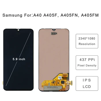 AAA+++ Kokybės Samsung A40 LCD 2019 A405 LCD ekranas jutiklinis Ekranas skaitmeninis keitiklis komplektuojami su rėmo pakeitimas, remontas, dalys