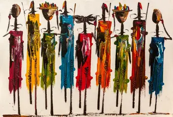 Abstrakti Afrikos Moteris, Aliejus, Tapyba ant Drobės, Plakatų ir grafikos Sienos Meno Portretas Nuotraukas Kambarį Namo Apdaila