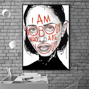 Abstrakti Grafiti Meno Merginos Drobė Menas, Plakatų Ir grafikos Spalvinga Moteris Menas Drobė Paveikslų Ant Sienos Gatvės Meną, be Rėmelio