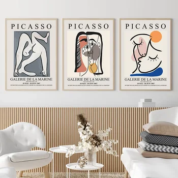 Abstrakti Picasso Sun Face Balandžių Galvijų Šiaurės Plakatai Ir Spausdina Sienos Meno Tapybos Drobės Sienos Nuotraukas Gyvenimo Kambario Dekoro