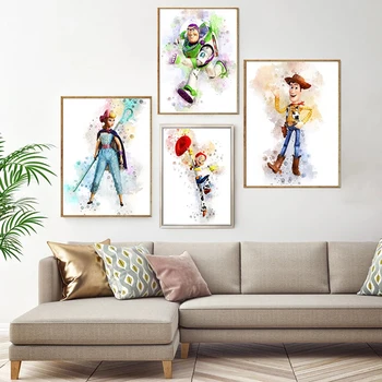 Abstraktus Filmas Disney Toy Story Drobė, Tapyba, Plakatas ir Spausdinimo Sienos Meno Nuotrauką Vaikų Kambario Dekoravimo, Dovana, Namų Dekoro