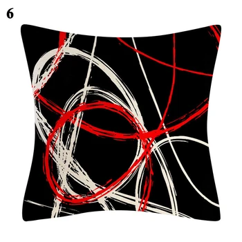 Abstrakčios Linijos Geometrijos Pagalvę Padengti 1PC Mados Abstraktus Mėlyna Raudona Swirls Pagalvę Padengti Juosmens Mesti Užvalkalas Minkštas Pillowslip