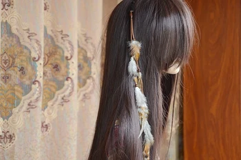 Afganistano Etninių Moterų Plunksnų Hairband Plaukų Šukos Įrašus Boho Lankelis Vinjetė Bohemijos Kutas Plaukų Aksesuarai Liaudies Hairgrip