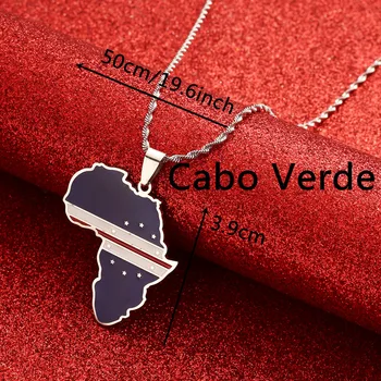 Afrikos Originalus Cabo Verde Žemėlapis Pakabukas Karoliai Žemėlapis Papuošalai Iš Nerūdijančio Plieno Afrikos Žemėlapis