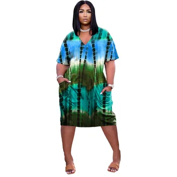 Afrikos Spausdinti Suknelės Moterims Afrikos Drabužių Afrikos Dizaino heidi bazin Kišenėje tie dažai Skraiste Dashiki Vasaros Suknelė Afrikos Drabužiai