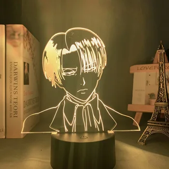Akrilo Ataka Titan 3d Lempos Levi Akermano Pav Darbalaukio Šviesos Levi Akermano LED Nakties Šviesos Anime vaiko Kambarys naktinė lempa