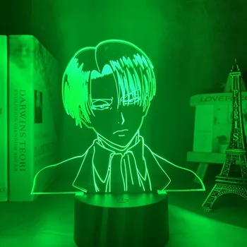 Akrilo Ataka Titan 3d Lempos Levi Akermano Pav Darbalaukio Šviesos Levi Akermano LED Nakties Šviesos Anime vaiko Kambarys naktinė lempa