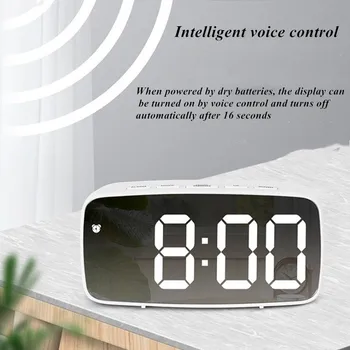 Akrilo/Veidrodis, Žadintuvas LED Skaitmeninis Laikrodis, Valdymas Balsu Atidėjimo Laiką Temperatūros Ekranas Naktinis Režimas Reloj Despertador Skaitmeninis