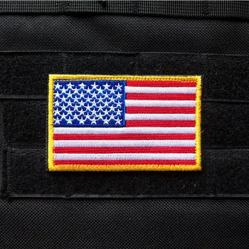 Amerikos vėliavos JAV Velcro Juoda Taktinis Siuvinėjimo Armijos Ženklelis Kablio Kilpa Raištį 3D Klijuoti Striukė, Kuprinė Lipdukai