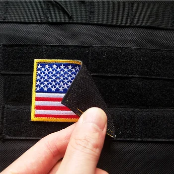 Amerikos vėliavos JAV Velcro Juoda Taktinis Siuvinėjimo Armijos Ženklelis Kablio Kilpa Raištį 3D Klijuoti Striukė, Kuprinė Lipdukai