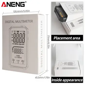 ANENG 602A Skaitmeninis Matuoklis Multimetras 6000 Skaičiuoja, AC/DC Srovė Ammeter Įtampos Testeris Multimetro Automobilių Amp Hz NCV Įtampos Testeris