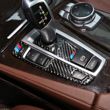Anglies Pluošto BMW 5 Serijos F10 F18 2011-17 Automobilio Vidinių Pavarų Oro Kondicionavimo sistema, CD Skydo Durų Porankiai Padengti Trim Automobilių Lipdukas