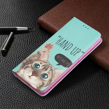 Animacinių filmų Odos Atveju Huawei Y5 Y6 Y9 Premjero 2019 Tapybos Magnetas Flip Book Case Cover Coque Už 