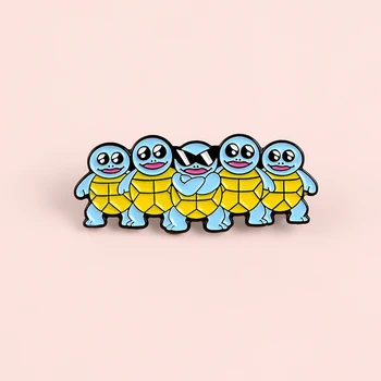 Anime Cartoon pet elf emalio pin ženklelis vėžlys 5 broliai žaisti cool įdomus sagė džinsinio audinio drabužius maišelį pin draugas, dovana, papuošalai