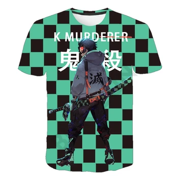 Anime Demon Slayer T-shirt Kimetsu nr. Yaiba Disko Dvasios Berniukų, Mergaičių Cosplay 3D Spausdinimo Tshirts Vasarą-Atsitiktinis, Atvėsti Tee Streetwear