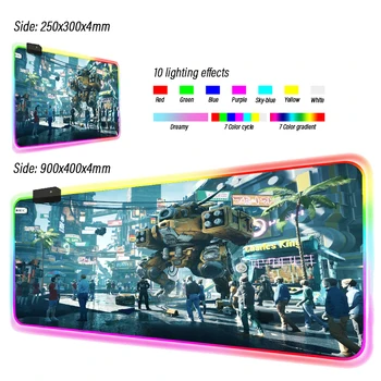 Anime Johnny Žaidimų RGB Kilimėlis Didelis Fiksavimo Krašto Speed Žaidimas Žaidėjus LED Pelės Padas Minkštas Nešiojamas kompiuteris Notebook Kilimėlis CSGO
