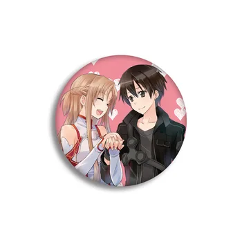 Anime Kardas Meno Internete, Emblemos Ant Kuprinės Asuna Kirito Mielas Anime Piktogramos Smeigtukai Ženklelis Apdailos Sagės Metaliniai Ženkliukai 