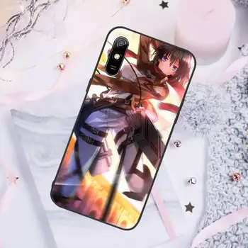 Anime mergina Mikasa Ataka Titan Telefono Dėklai Xiaomi Mi Redmi Pastaba 7 8 9 pro 8T 9T 9S 9A 10 Lite pro