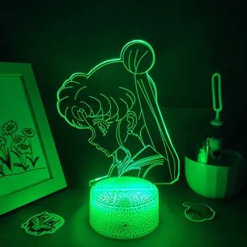 Anime Pav 3D Led RGB Neon Iliuzija Naktį Žibintai Gimtadienio Spalvinga Dovanos Draugui Manga Lavos Lempos, Miegamojo, Stalo Apdailos