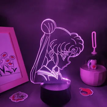 Anime Pav 3D Led RGB Neon Iliuzija Naktį Žibintai Gimtadienio Spalvinga Dovanos Draugui Manga Lavos Lempos, Miegamojo, Stalo Apdailos