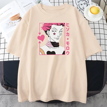 Anime Simbolių Hisoka Spausdinti moteriški Marškinėliai pavasario vasaros Laisvus Drabužius, Classic Plus t-Shirt Mados Stilius Moterų t Shirts