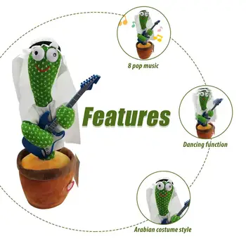 Arabų Drabužių Kaktusas Pliušiniai Žaislai Elektroninės Šokių, Dainavimo Kaktusas Mielas Pliušinis Kaktusas Žaislai Įdomūs Vaikų Ankstyvojo Ugdymo